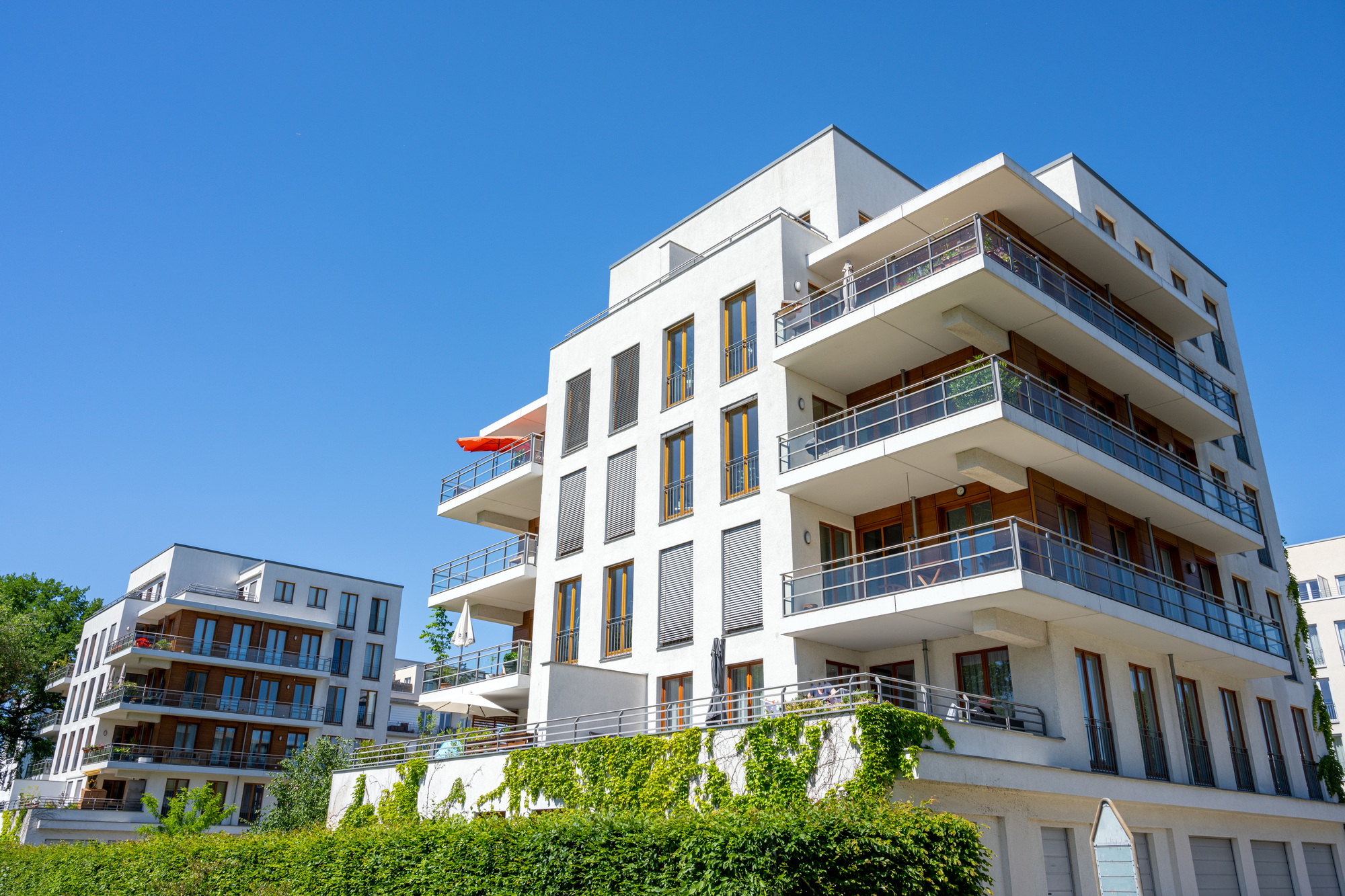Modern apartment buildings